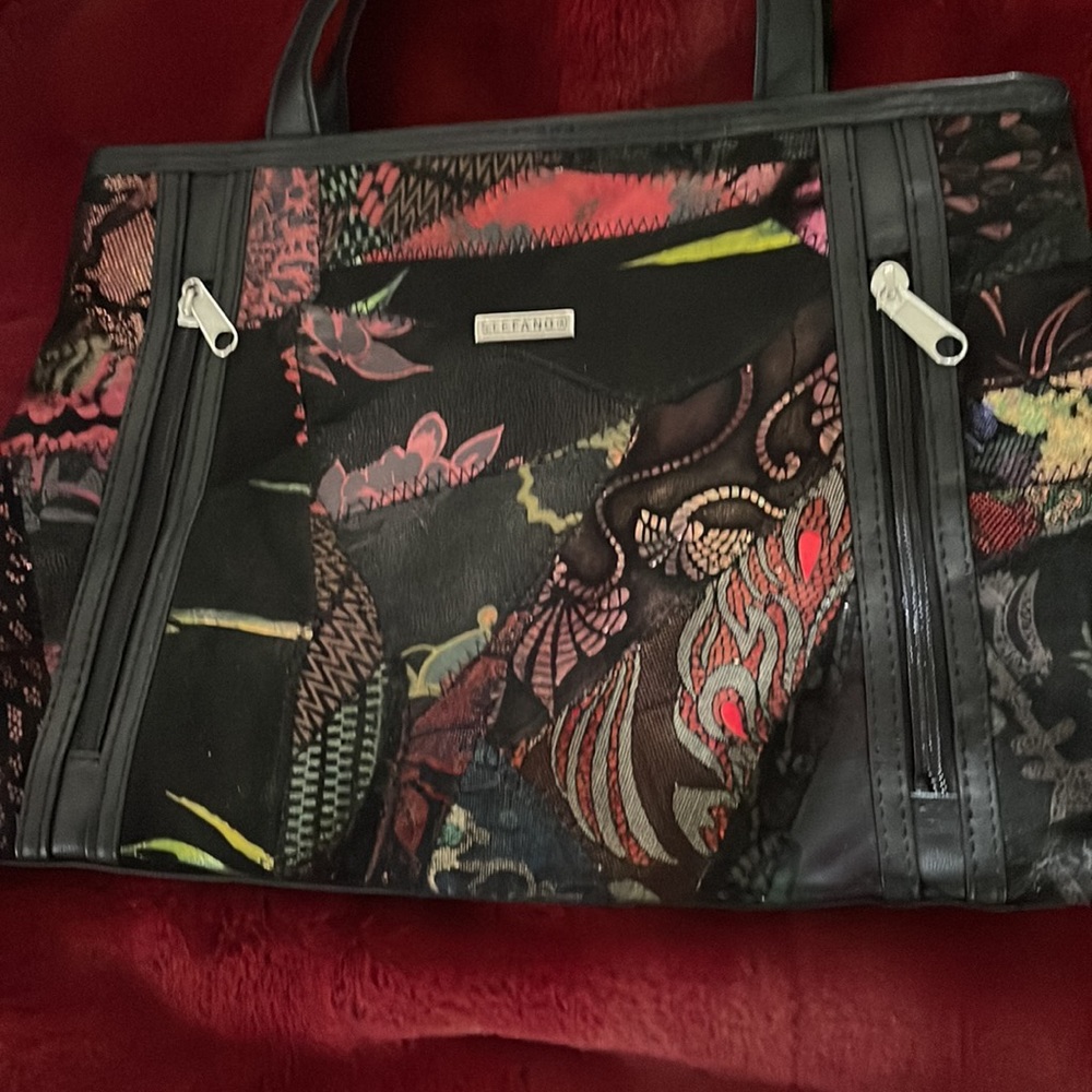 Stefano Suede Leather Patchwork Designer Bag - image 5